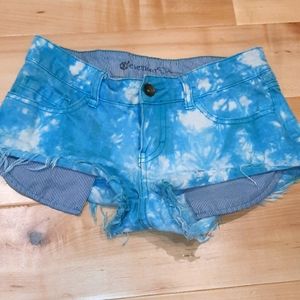 Tie dye mini shorts